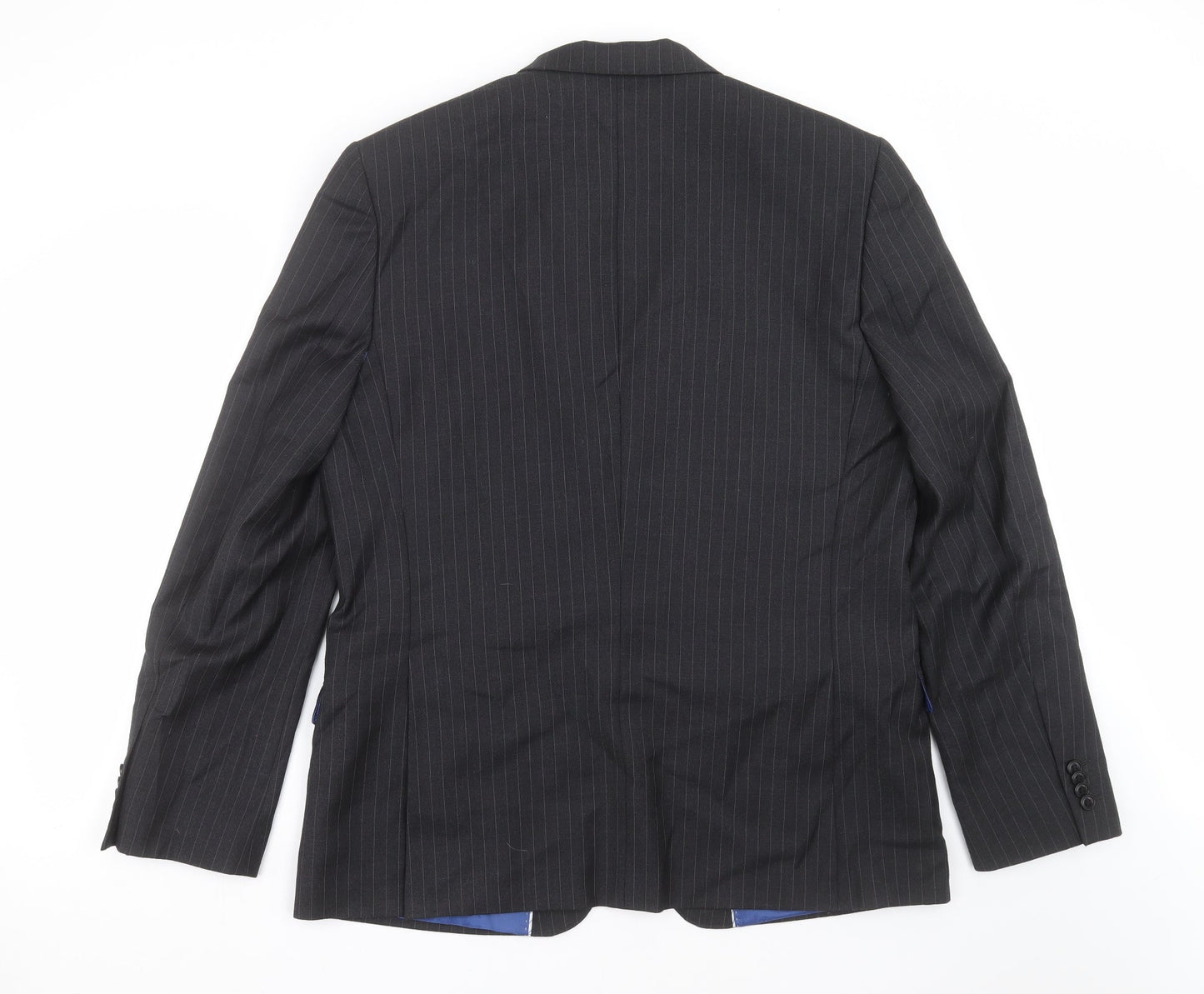 Charlton Gray Mens Grey Striped  Jacket Suit Jacket Size 46