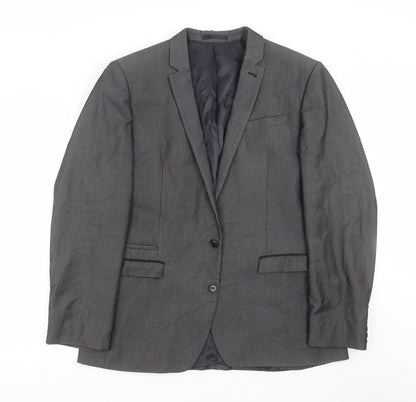 Next Mens Grey Striped  Jacket Suit Jacket Size 44