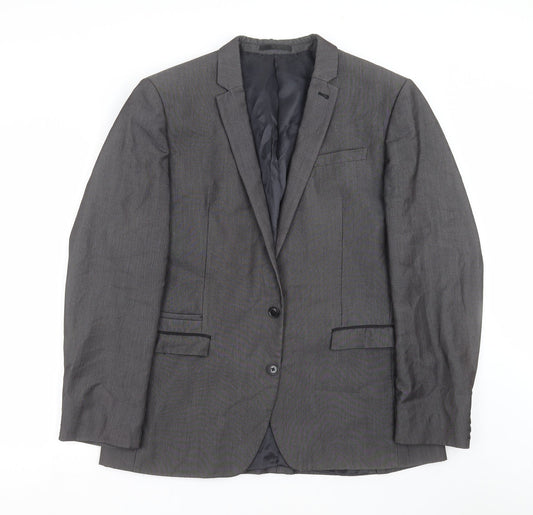 NEXT Mens Grey Striped  Jacket Suit Jacket Size 44