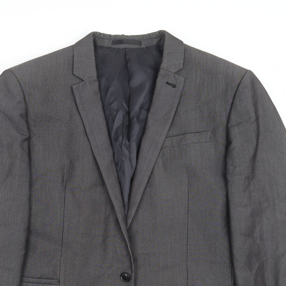 NEXT Mens Grey Striped  Jacket Suit Jacket Size 44