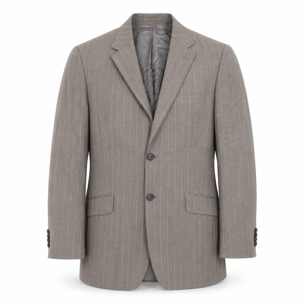 Simon Carter Mens Beige Striped  Jacket Suit Jacket Size 38