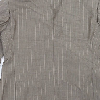 Simon Carter Mens Beige Striped  Jacket Suit Jacket Size 38