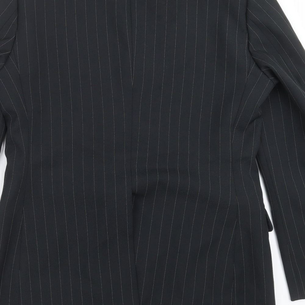 colin leicester Mens Black Striped  Jacket Suit Jacket Size 42
