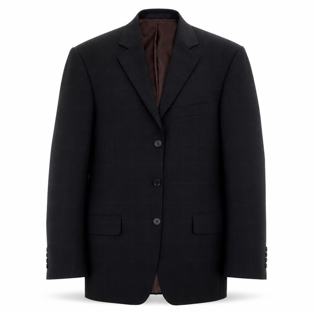 Marks & Spencer Mens Black Check  Jacket Suit Jacket Size 36