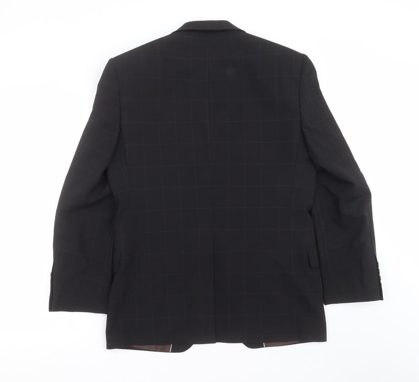 Marks and Spencer Mens Black Check  Jacket Suit Jacket Size 36