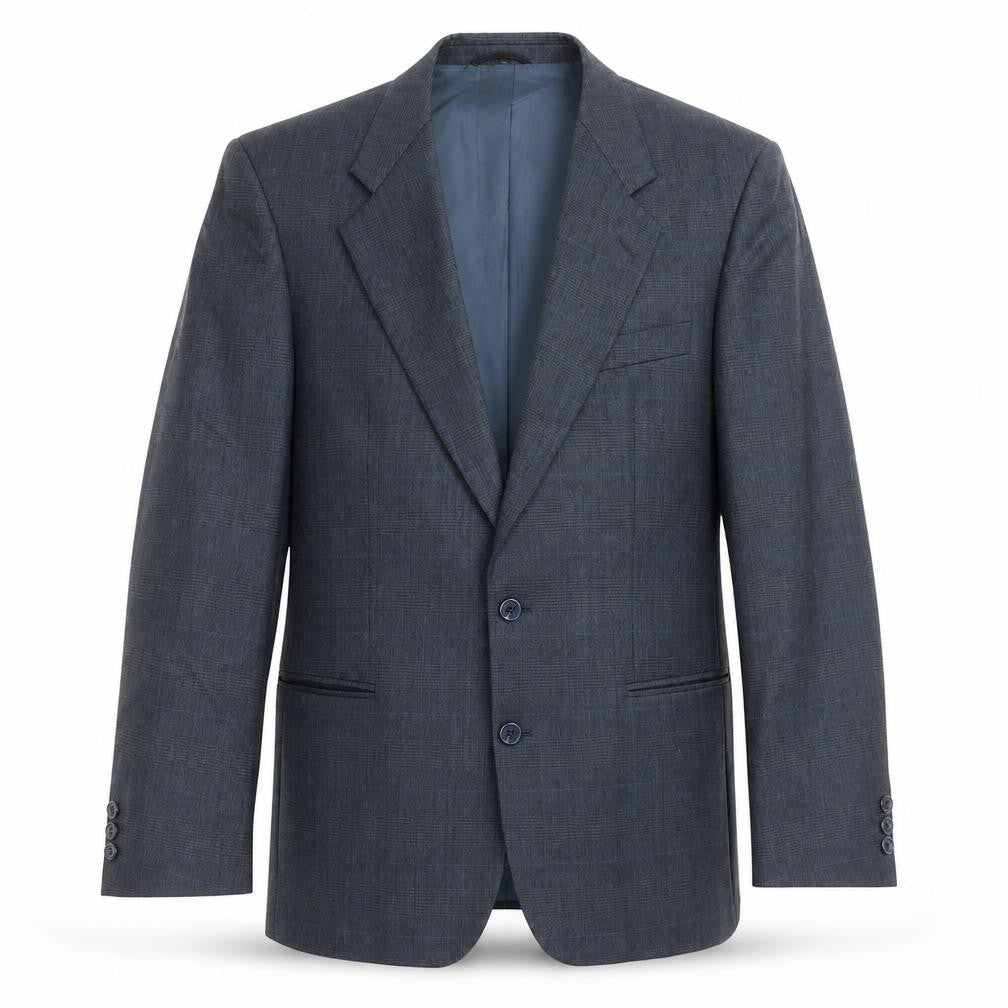 Konen Mens Blue Check  Jacket Suit Jacket Size 42