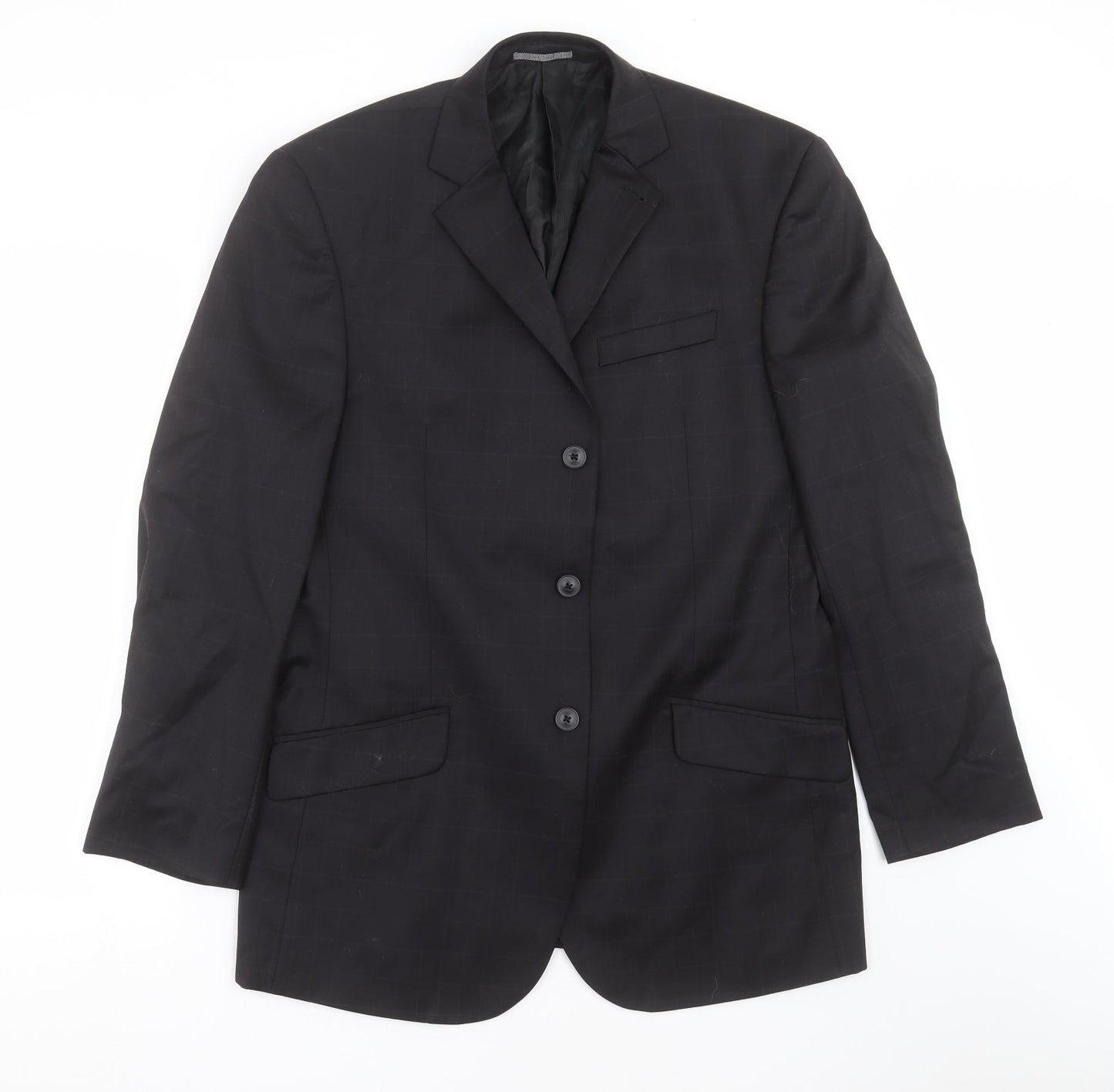 NEXT Mens Black Check  Jacket Suit Jacket Size 40