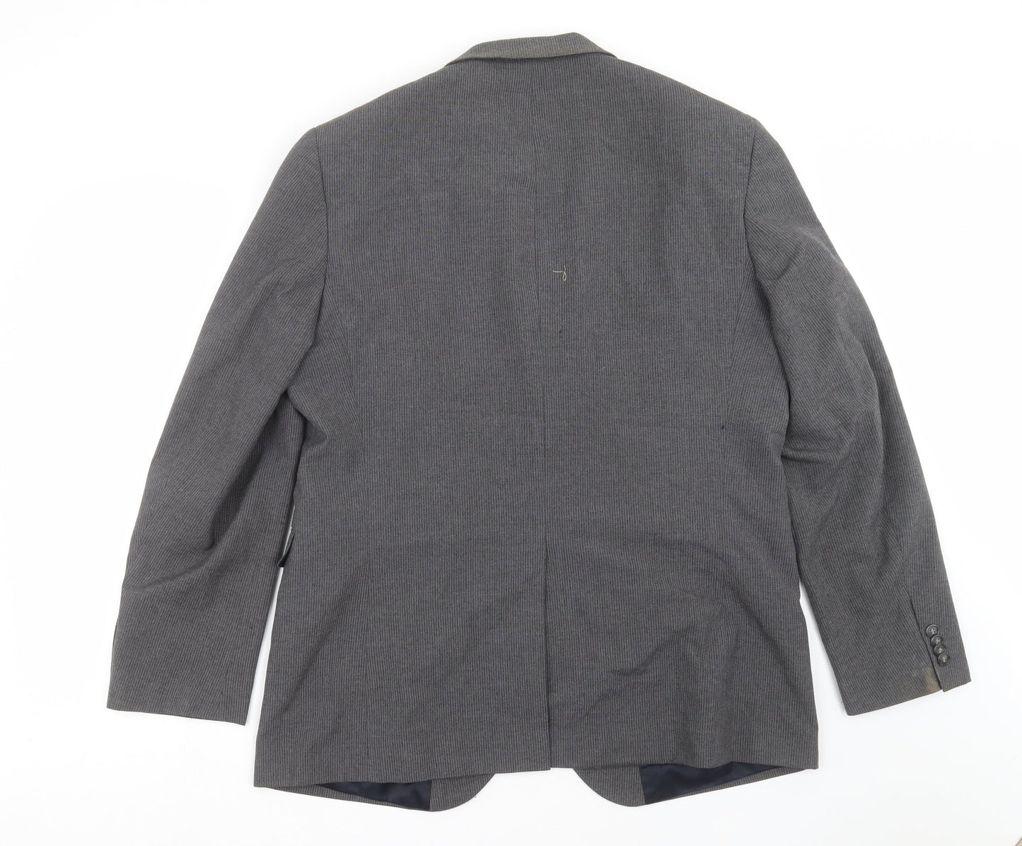 Cedar Wood State Mens Grey Striped  Jacket Suit Jacket Size 44