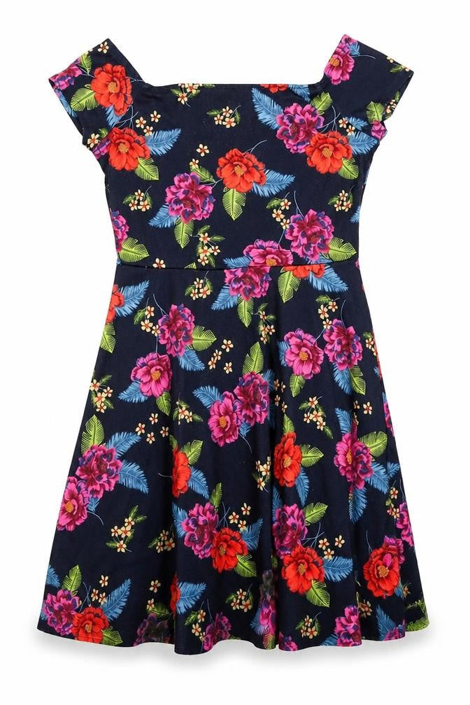 New Look Womens Blue Floral  Fit & Flare  Size 14