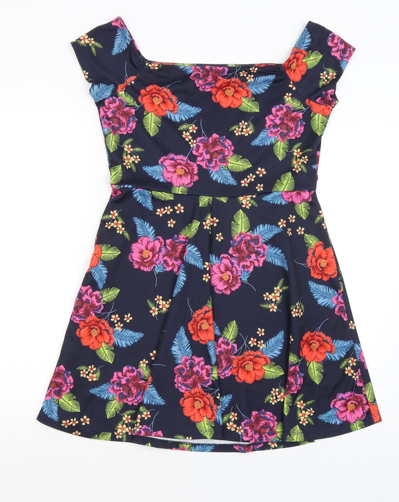 New Look Womens Blue Floral  Fit & Flare  Size 14