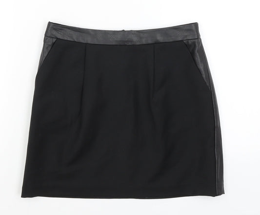 Topshop Womens Black   A-Line Skirt Size 8