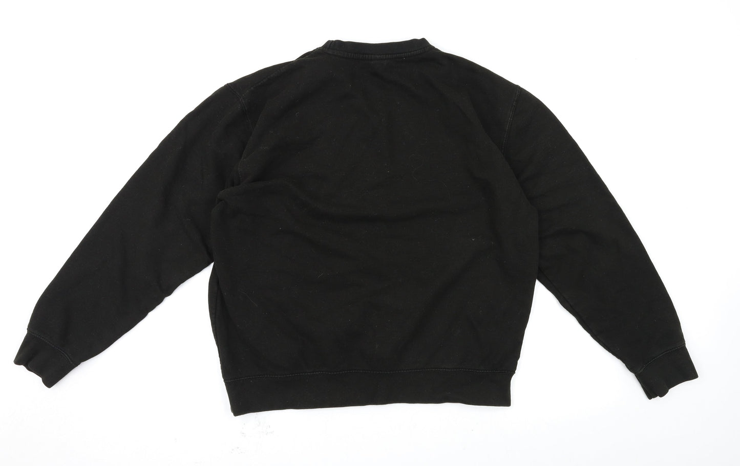 just hoods Womens Black Houndstooth  Pullover Sweatshirt Size L