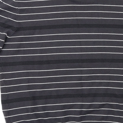 premium label Mens Grey Striped  Pullover Jumper Size L