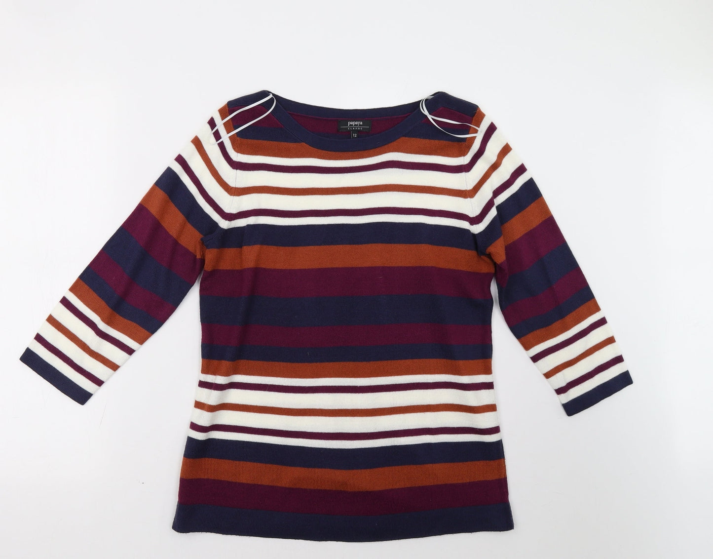 Matalan Womens Purple Striped  Pullover Sweatshirt Size 12