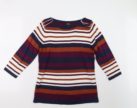 Matalan Womens Purple Striped  Pullover Sweatshirt Size 12