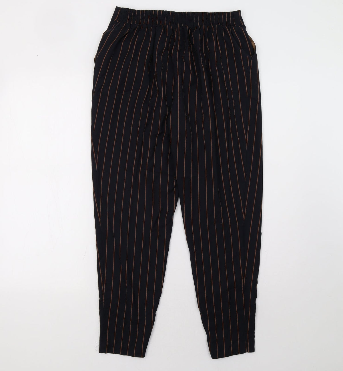 New Look Womens Blue Striped  Trousers  Size 10 L28 in