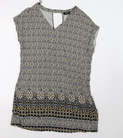 Matalan Womens Yellow Geometric  A-Line  Size 14