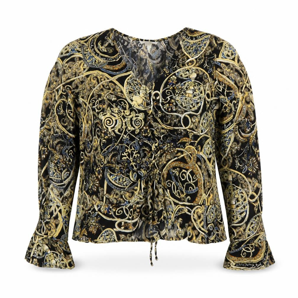 H&M Womens Gold Geometric  Basic Blouse Size 4