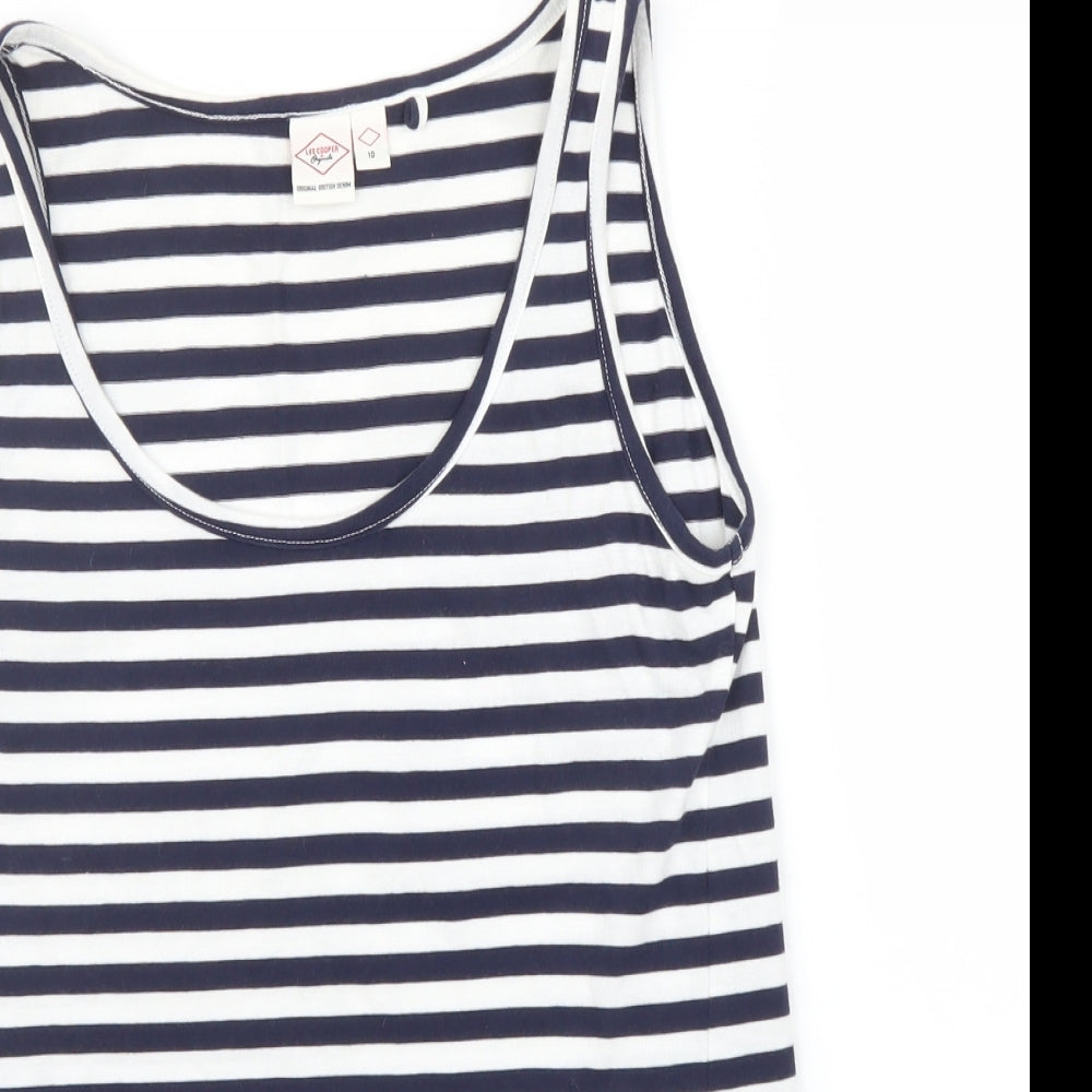 Lee Cooper Womens Blue Striped  Basic Tank Size 10