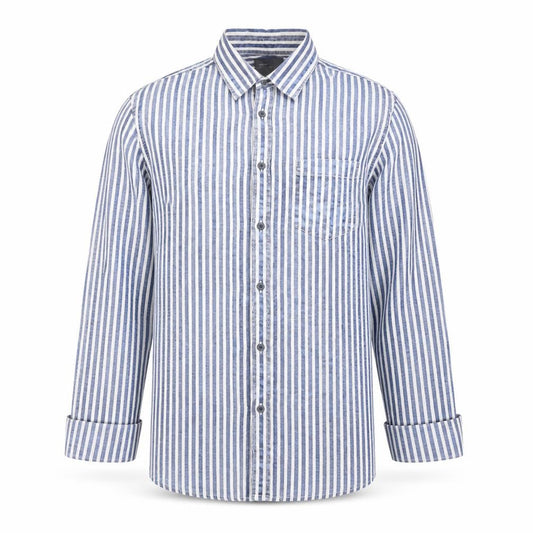 Zara Mens Blue Striped   Button-Up Size L