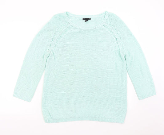 H&M Womens Green  Knit Pullover Jumper Size M