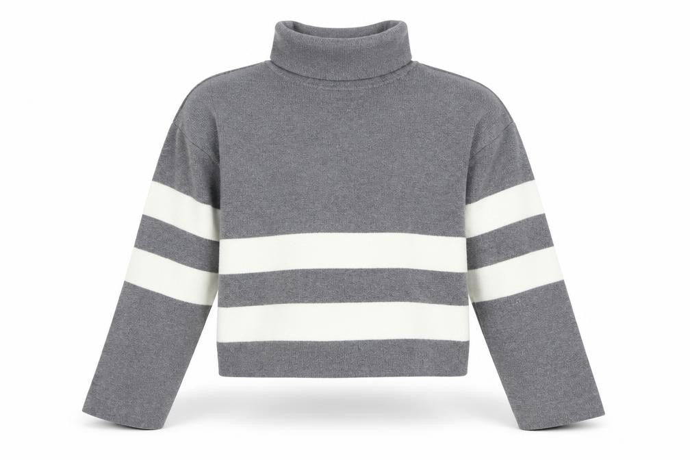 New Look 915 Girls Grey Striped  Pullover Sweatshirt Size 10-11 Years
