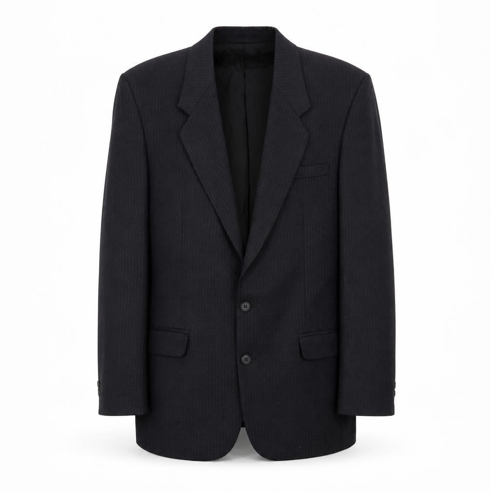 Burton Collection Mens Black Striped  Jacket Suit Jacket Size 38
