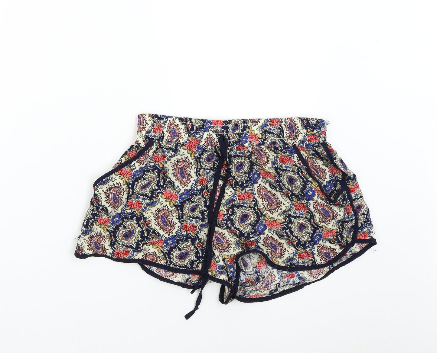 Moda Impression Womens Multicoloured Paisley  Hot Pants Shorts Size M