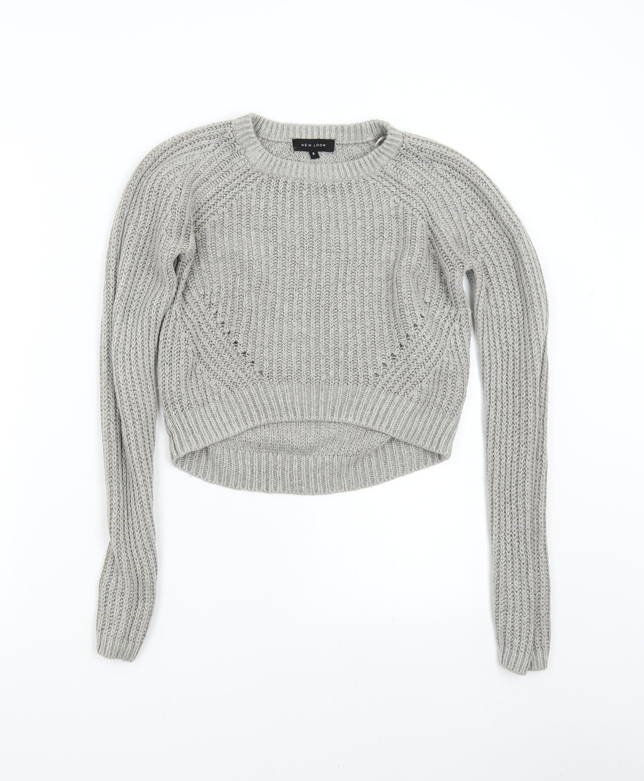New Look Womens Grey  Knit Pullover Jumper Size 6