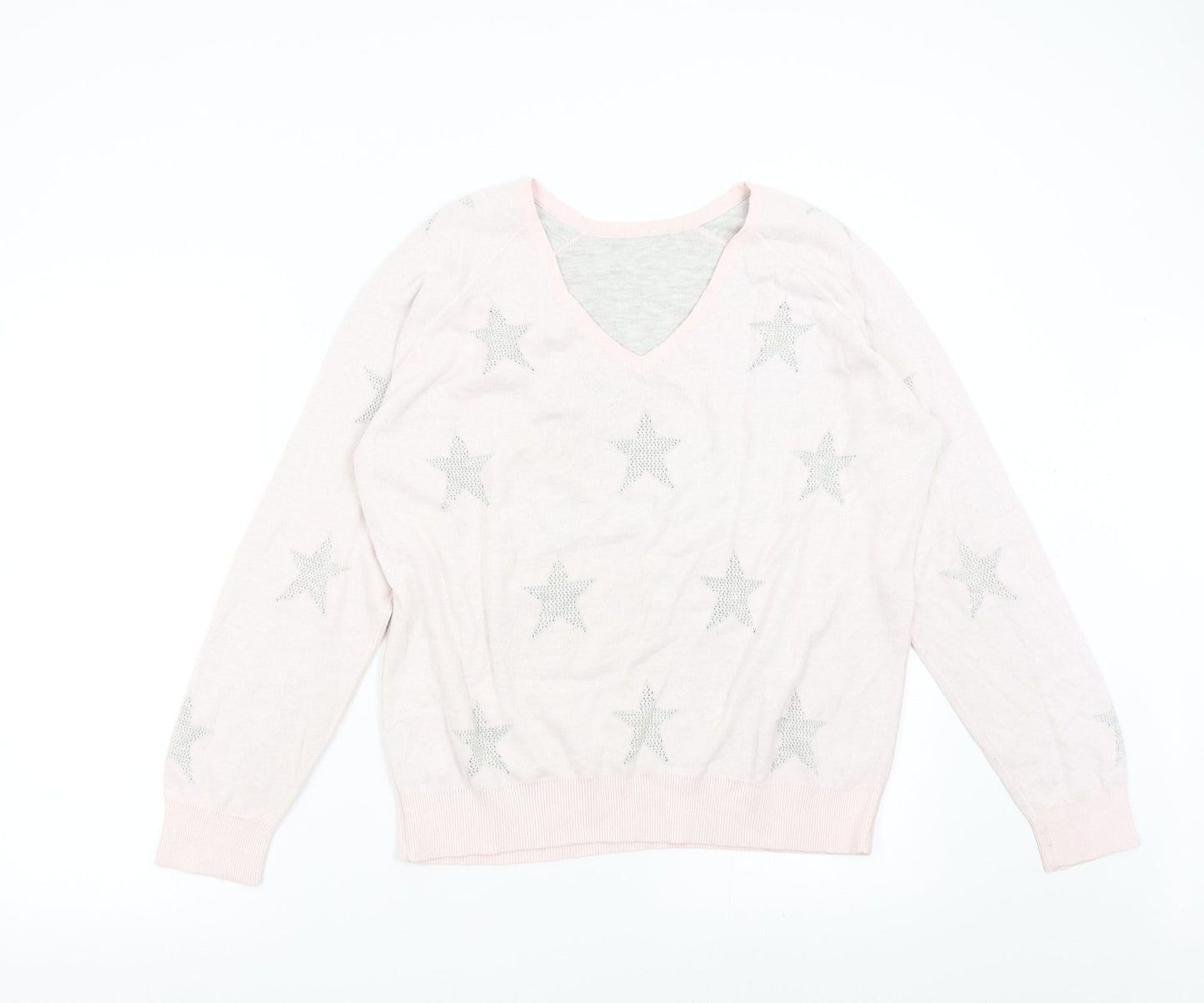 Preworn Womens Pink   Pullover Jumper Size L  - Stars