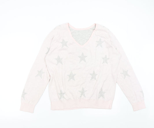Preworn Womens Pink   Pullover Jumper Size L  - Stars