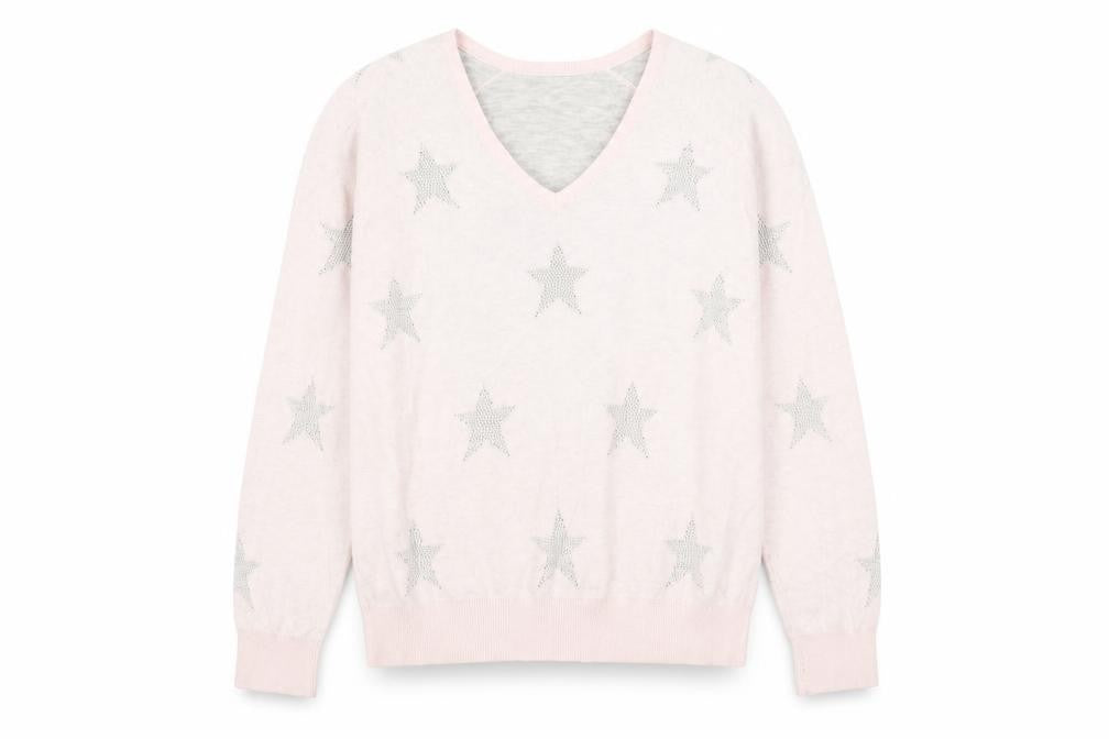 Preworn Womens Pink   Pullover Jumper Size L  - Stars