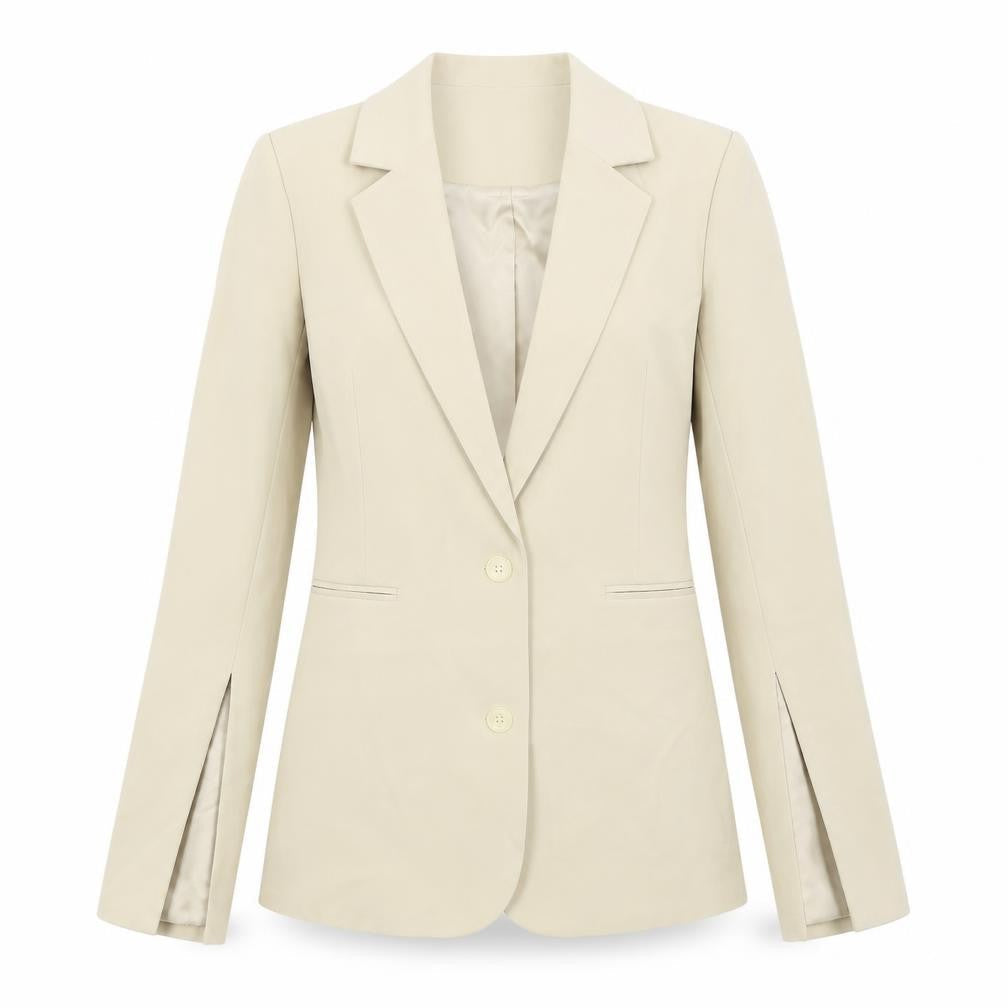 Preworn Womens Beige   Jacket Suit Jacket Size 10