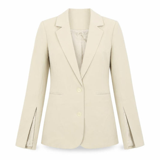 Preworn Womens Beige   Jacket Suit Jacket Size 10