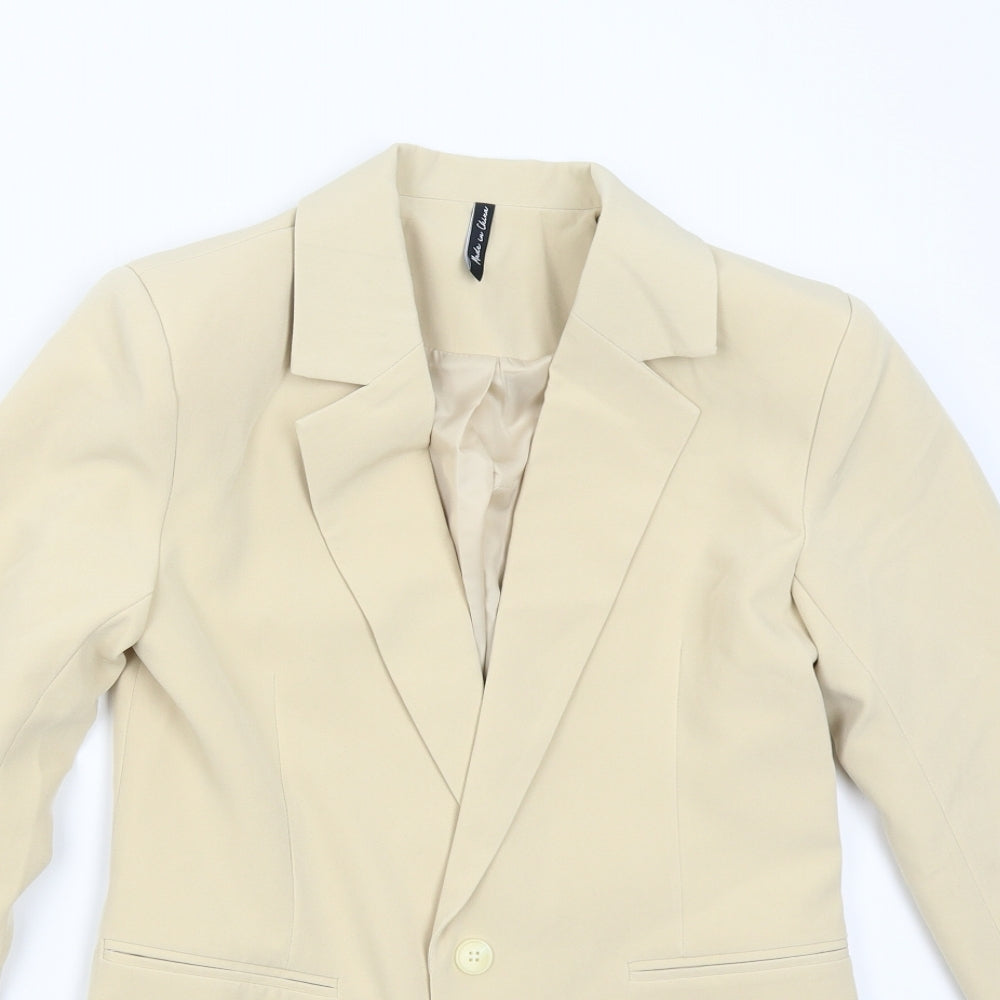Preworn Womens Beige   Jacket Suit Jacket Size 10