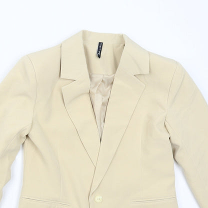 Preworn Womens Beige   Jacket Suit Jacket Size 10