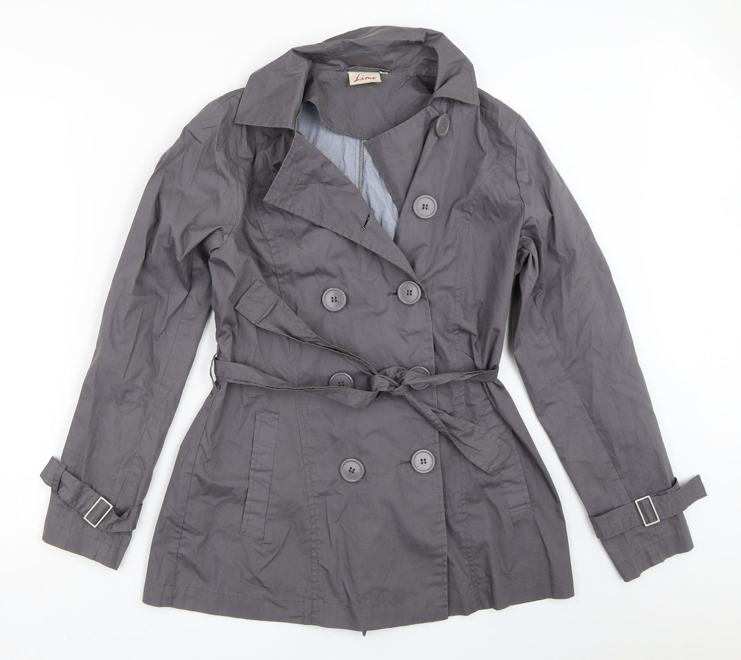Lime Womens Grey   Pea Coat Coat Size 8