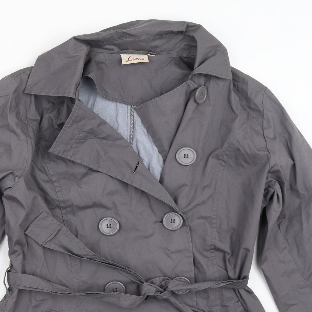 Lime Womens Grey   Pea Coat Coat Size 8