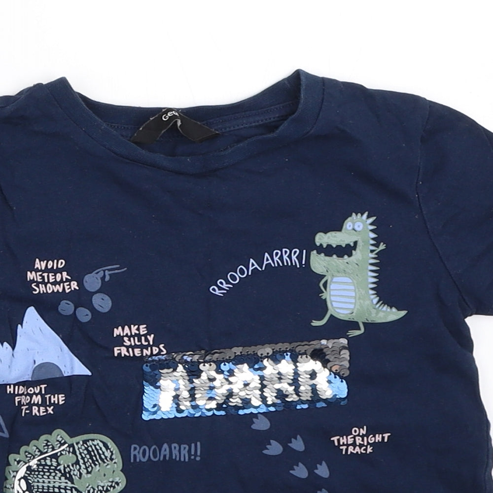 George Boys Blue   Basic T-Shirt Size 2-3 Years