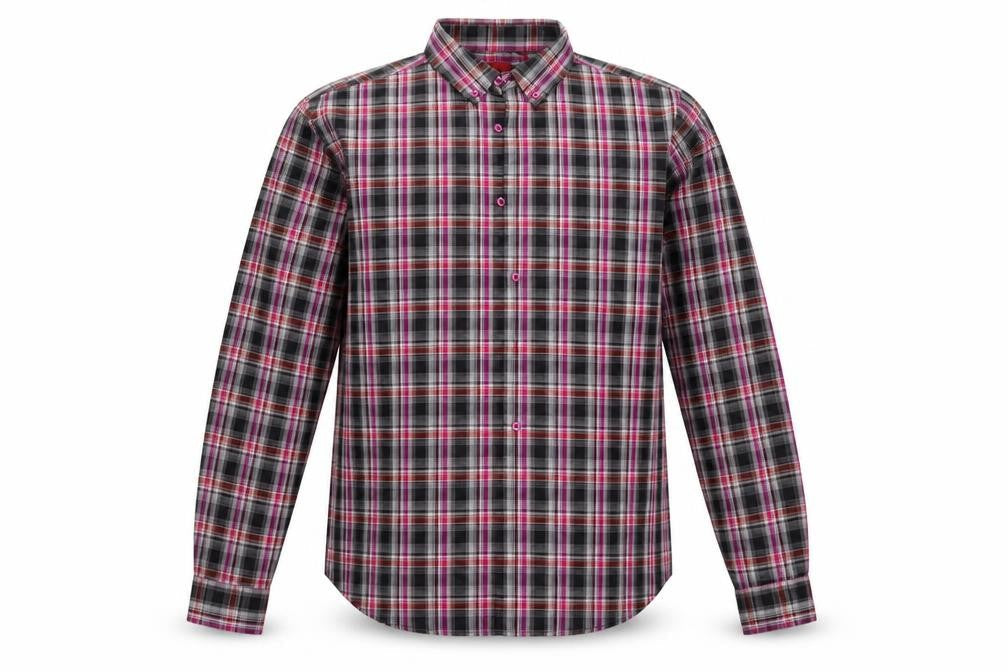 B-Line Mens Black Check   Button-Up Size L