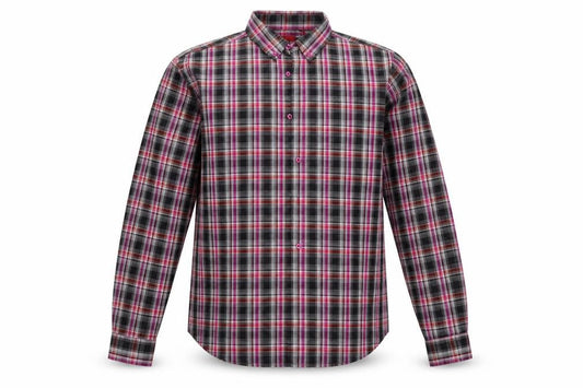 B-Line Mens Black Check   Button-Up Size L