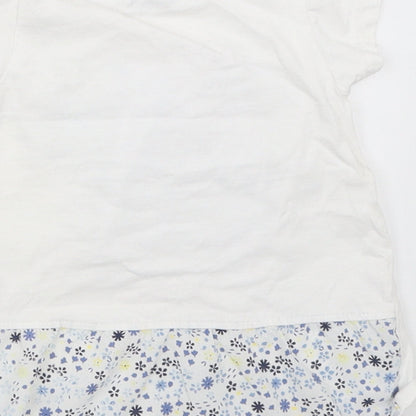 Peacocks Girls White   Basic T-Shirt Size 6-9 Months