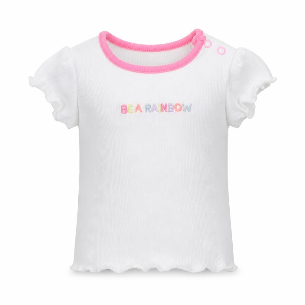 Primark Girls White   Basic T-Shirt Size 0-3 Months  - Be a rainbow