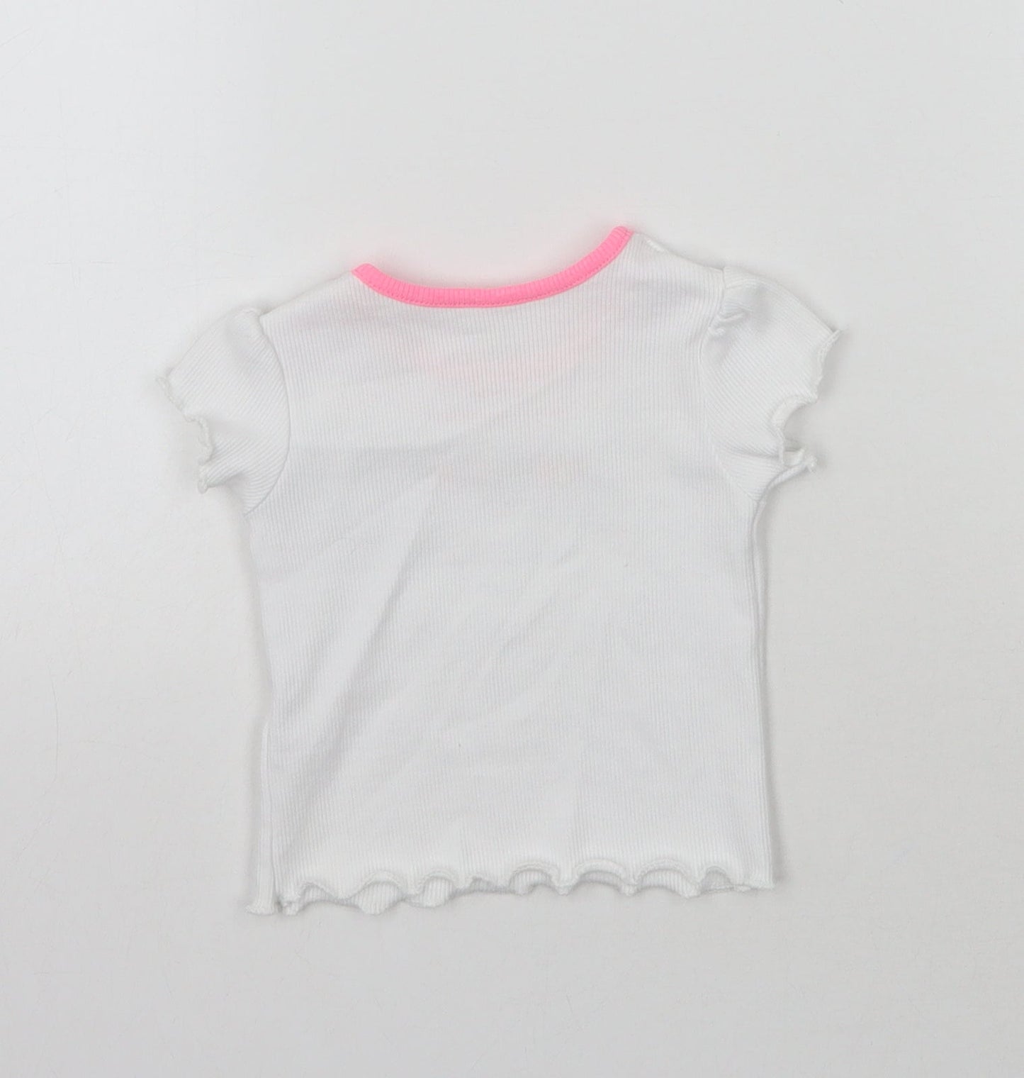 Primark Girls White   Basic T-Shirt Size 0-3 Months  - Be a rainbow