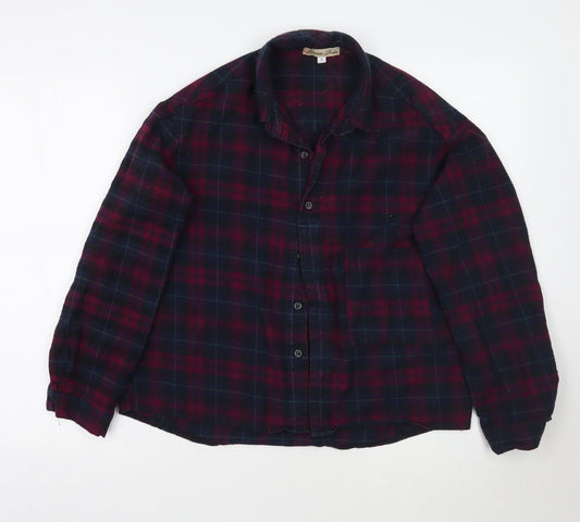 cameo Rose Womens Purple Check  Basic Button-Up Size 12