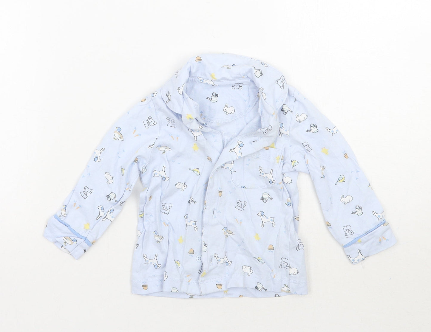 Nutmeg Baby Blue Geometric  Basic Button-Up Size 9-12 Months