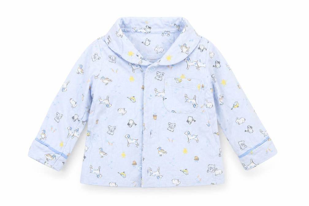 Nutmeg Baby Blue Geometric  Basic Button-Up Size 9-12 Months