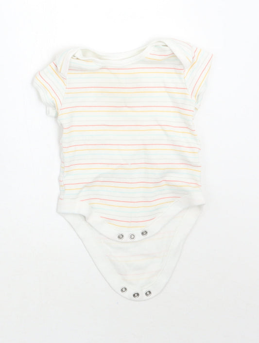 Primark Baby White Striped  Babygrow One-Piece Size 6-9 Months