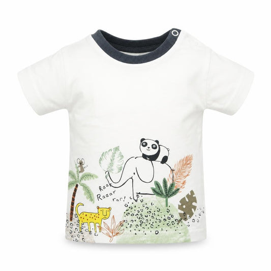Nutmeg Baby White Animal Print  Basic T-Shirt Size 9-12 Months