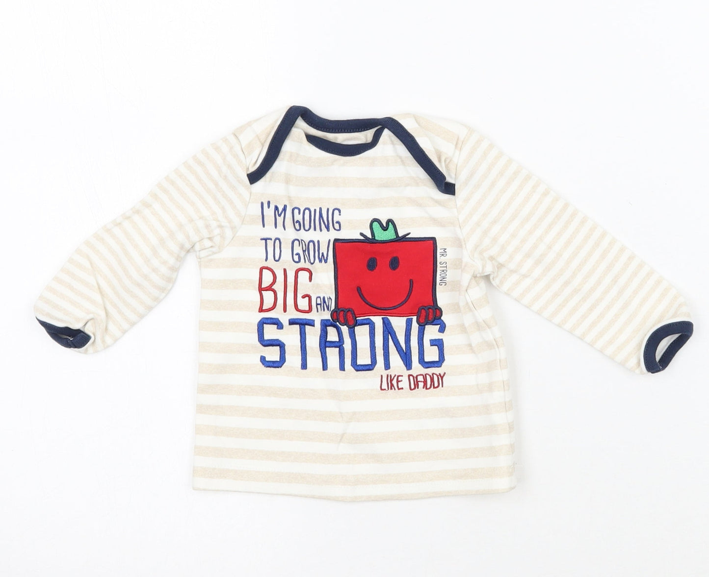 George Baby White Striped  Basic T-Shirt Size 3-6 Months
